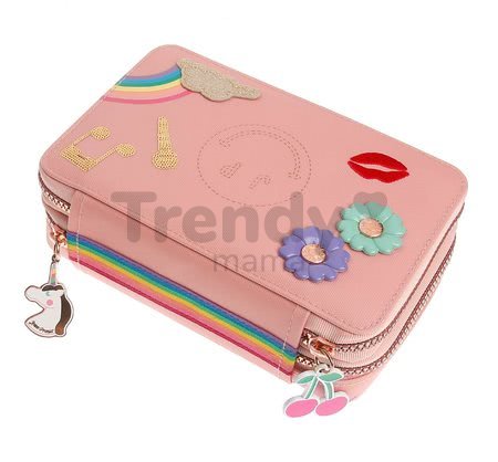 Školský peračník Pencil Box Filled Lady Gadget Pink Jeune Premier ergonomický luxusné prevedenie 20*7 cm