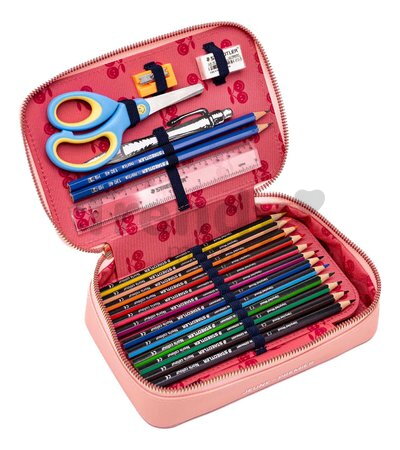 Penar școlar umplut Pencil Box Filled Lady Gadget Pink Jeune Premier design ergonomic, luxos 20*7 cm