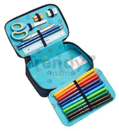 Školský peračník Pencil Box Filled Boxing Tiger Navy Mélange Jeune Premier ergonomický luxusné prevedenie 20*7 cm