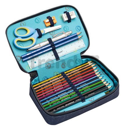 Školský peračník Pencil Box Filled Boxing Tiger Navy Mélange Jeune Premier ergonomický luxusné prevedenie 20*7 cm