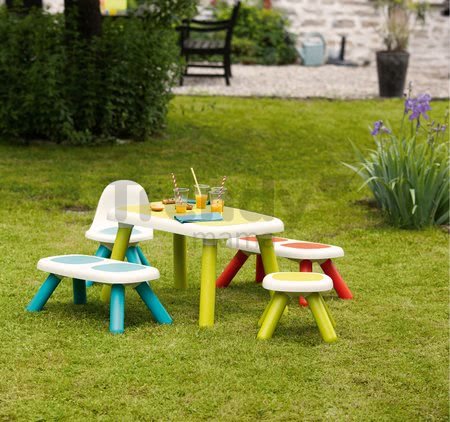 Stôl pre deti KidTable Smoby zelená/modrá/červená s UV filtrom od 18 mes