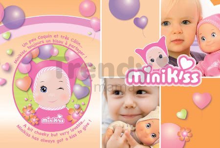 Bábika Minikiss Smoby s cumlíkom a zvukmi, 27 cm vysoká fialová od 12 mes