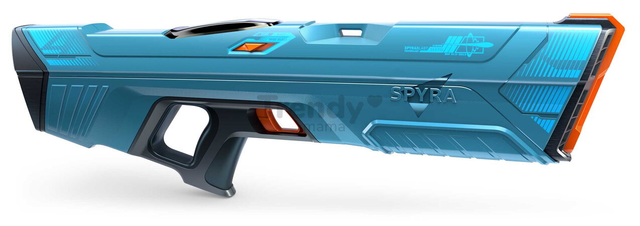 Vodná pištoľ plne elektronická s automatickým nabíjaním SpyraFour Blue Spyra s farebným TFT displejom a dostrelom 15 metrov od 14 rokov