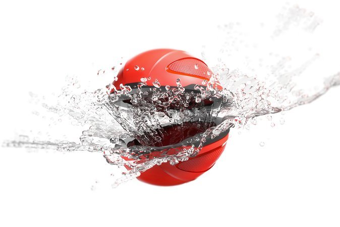 Vodný granátomet s farebným LED displejom SpyraGravity Red Spyra s integrovanou batériou s USB-C nabíjaním a 4 vodné granáty s dostrelom 16 m
