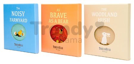 Textilná knižka Brave as a Bear Rag Book ThreadBear s 12 divokými zvieratkami 100% jemná bavlna v darčekovom balení od 0 mes