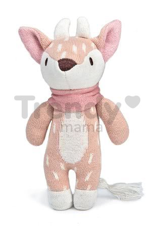 Bábika pletená jeleň Fearne Deer Knitted Baby Doll ThreadBear 18 cm z jemnej a mäkkej bavlny s darčekovým štítkom od 0 mes