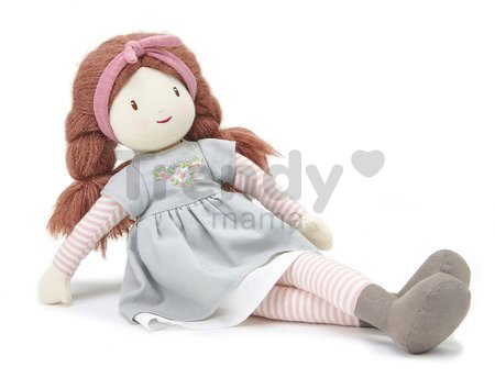 Bábika handrová Alma Rag Doll ThreadBear 35 cm z jemnej mäkkej bavlny so zapletenými hnedými vláskami