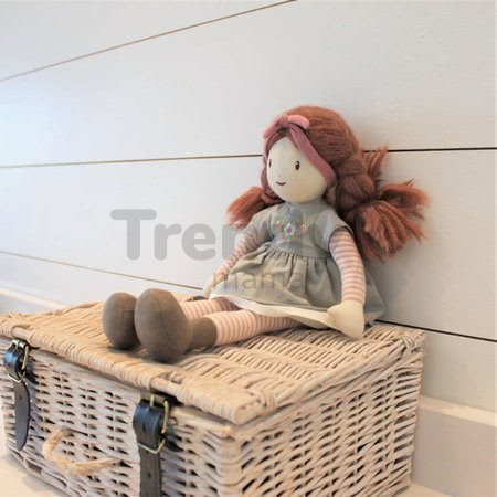 Bábika handrová Alma Rag Doll ThreadBear 35 cm z jemnej mäkkej bavlny so zapletenými hnedými vláskami