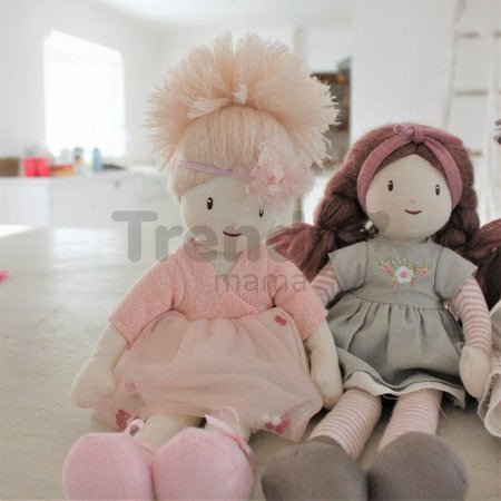 Bábika handrová Alma Rag Doll ThreadBear 35 cm z jemnej mäkkej bavlny so zapletenými hnedými vláskami