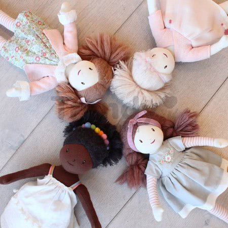 Bábika handrová Marty Rag Doll ThreadBear 35 cm z jemnej mäkkej bavlny s hnedými copmi