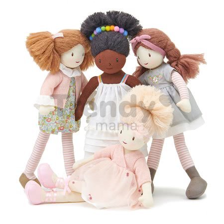 Bábika handrová Marty Rag Doll ThreadBear 35 cm z jemnej mäkkej bavlny s hnedými copmi