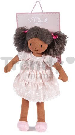 Bábika handrová Mia Rag Doll ThreadBear 35 cm z jemnej mäkkej bavlny s tmavými vláskami