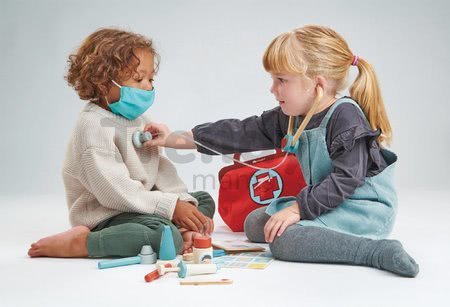 Drevená lekárska taštička Doctor's Bag Tender Leaf Toys so zdravotnými pomôckami rúškom a náplasťami