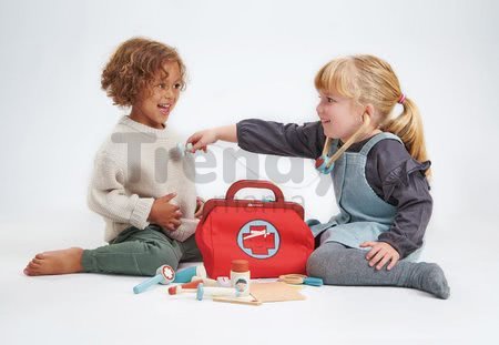 Drevená lekárska taštička Doctor's Bag Tender Leaf Toys so zdravotnými pomôckami rúškom a náplasťami