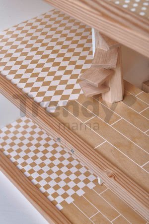 Drevený domček pre bábiku Dovetail House Tender Leaf Toys ultra štýlový so 6 izbami a parketami bez nábytku a postavičiek
