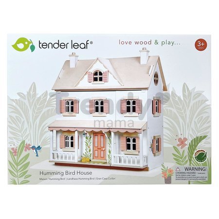 Drevený domček pre bábiku Humming Bird House Tender Leaf Toys exotický koloniálny štýl so 4 izbami