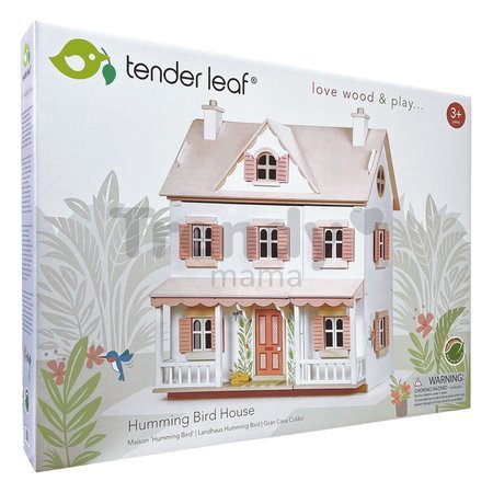 Drevený domček pre bábiku Humming Bird House Tender Leaf Toys exotický koloniálny štýl so 4 izbami