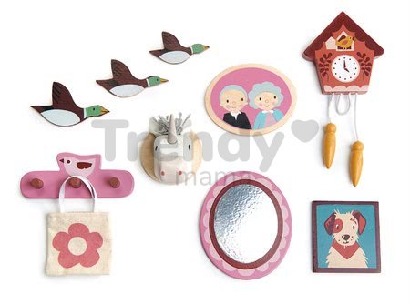 Drevené dekorácie na stenu Wall Décor Tender Leaf Toys k domčeku pre bábiku 10 druhov