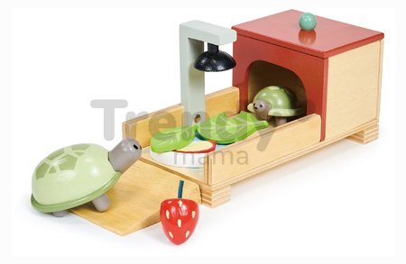 Drevený domček pre korytnačky Tortoise Pet Set Tender Leaf Toys s 2 figúrkami a doplnkami