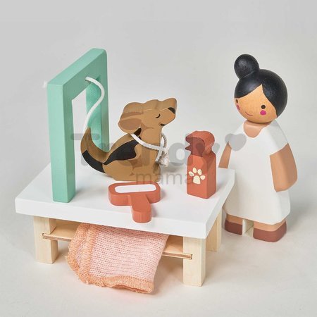 Drevený salón pre psíkov Waggy Tails Dog Salon Tender Leaf Toys so 7 figúrkami psíkov