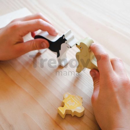 Drevený salón pre psíkov Waggy Tails Dog Salon Tender Leaf Toys so 7 figúrkami psíkov