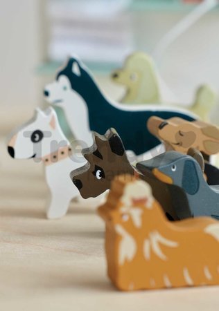 Drevený salón pre psíkov Waggy Tails Dog Salon Tender Leaf Toys so 7 figúrkami psíkov