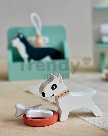 Drevený salón pre psíkov Waggy Tails Dog Salon Tender Leaf Toys so 7 figúrkami psíkov