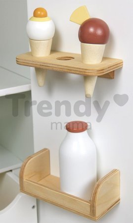 Drevená chladnička dvojkrídlová Refridgerator Tender Leaf Toys s úložným boxom a výroba ľadu 101 cm výška