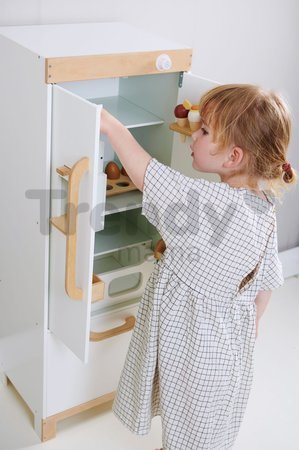 Drevená chladnička dvojkrídlová Refridgerator Tender Leaf Toys s úložným boxom a výroba ľadu 101 cm výška