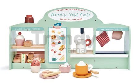 Drevená kaviareň Vtáčie hniezdo Bird's Nest Café Tender Leaf Toys s vypracovanými doplnkami a nálepkami