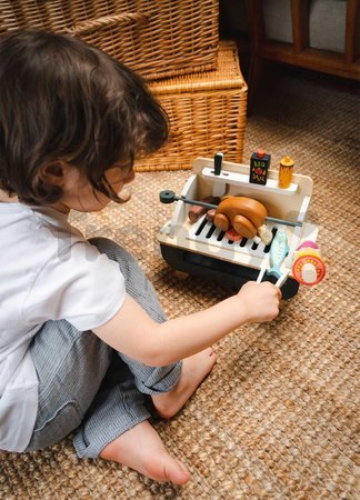 Drevený gril Barbeque Play set Tender Leaf Toys s kuriatkom na grilovanie a zeleninou