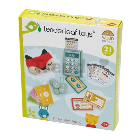 Drevená platobná brána Play Pay pack Tender Leaf Toys s peňaženkou a karty s mincami