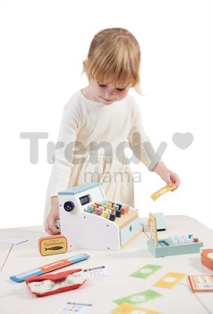 Drevený platobný terminál General Stores Till Tender Leaf toys so skenerom a doplnkami