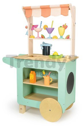 Drevený plážový bar s nápojmi Drinks Trolley Tender Leaf Toys s tabuľkou na písanie kriedou