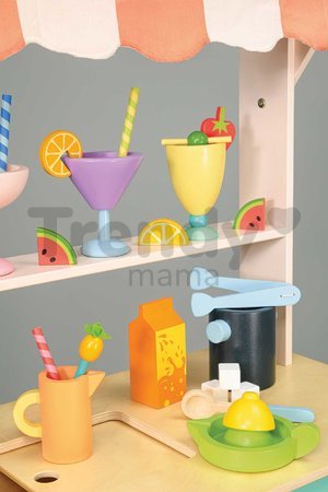 Drevený plážový bar s nápojmi Drinks Trolley Tender Leaf Toys s tabuľkou na písanie kriedou