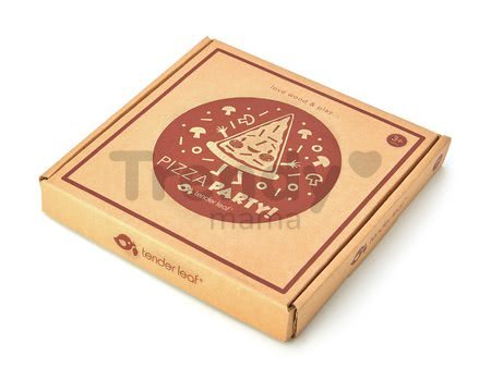 Drevená Pizza Party Tender Leaf Toys so 6 chrumkavými dielmi a 12 potravinami