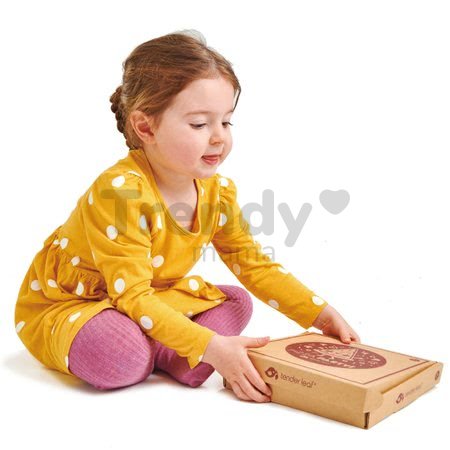 Drevená Pizza Party Tender Leaf Toys so 6 chrumkavými dielmi a 12 potravinami