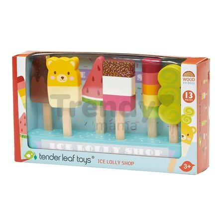 Drevené nanuky Ice Lolly Shop Tender Leaf Toys 6 druhov na stojane