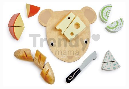 Drevená doska so syrom Cheese Chopping Board Tender Leaf Toys s nožom na krájanie od 24 mes