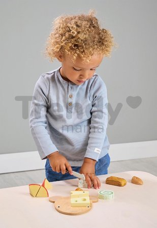 Drevená doska so syrom Cheese Chopping Board Tender Leaf Toys s nožom na krájanie od 24 mes