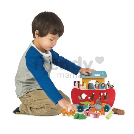 Drevená Noemova archa Noah's Shape Sorter Ark Tender Leaf Toys 23-dielna s postavičkami rozoberateľná od 18 mes