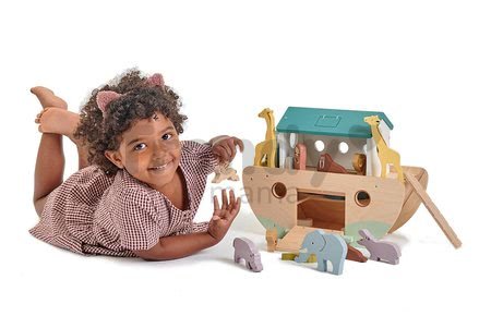 Drevená Noemova archa so zvieratkami Noah's Wooden Ark Tender Leaf Toys 10 párov zvierat