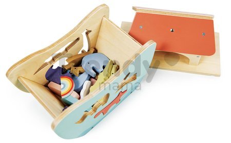 Drevená Noemova Archa Little Noah's Ark Tender Leaf Toys a 6 párov zvierat od 24 mes