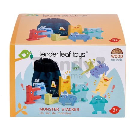 Drevené skladacie strašidlá Monster Stacker Tender Leaf Toys 6 postavičiek v plátenom vrecku