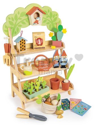 Drevené záhradkárstvo Garden Centre Tender Leaf Toys s vtáčou búdkou náradím a kvetináčmi