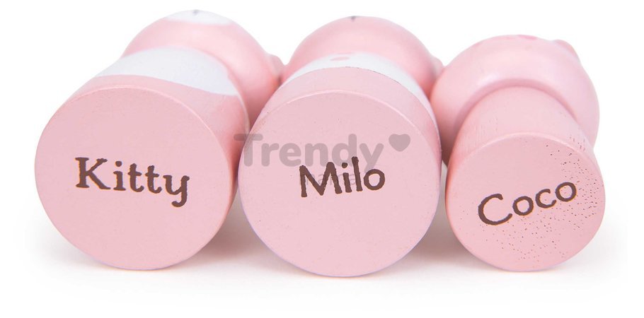 Drevené autíčko s mliečnym barom Kitty´s Milkshake Van Tender Leaf Toys s 3 figúrkami mačičiek