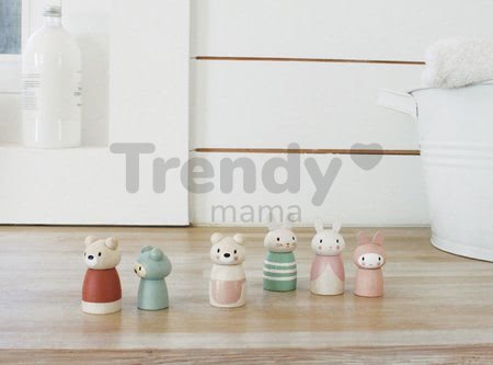 Drevená zajačia rodinka Bunny Tales Tender Leaf Toys otec a mama so zajačikom