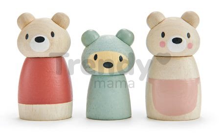 Drevená medvedia rodina Bear Tales Tender Leaf Toys otec a mama s medvedíkom