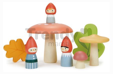 Drevená rodina trpaslíkov Woodland Gnome Family Tender Leaf Toys s 3 figúrkami