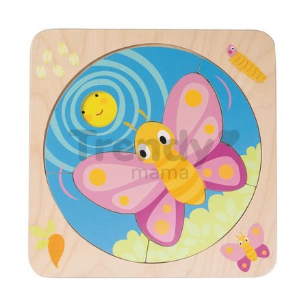 Drevené puzzle vývoj motýľa Butterfly Life 4v1 Tender Leaf Toys 4 vrstvy